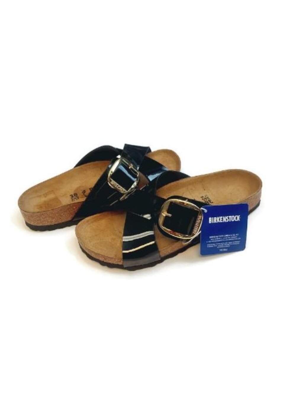 Birkenstock Siena Big Buckle Sandals Womens Size 7 Black Patent EU 38 Narrow - Picture 10 of 10